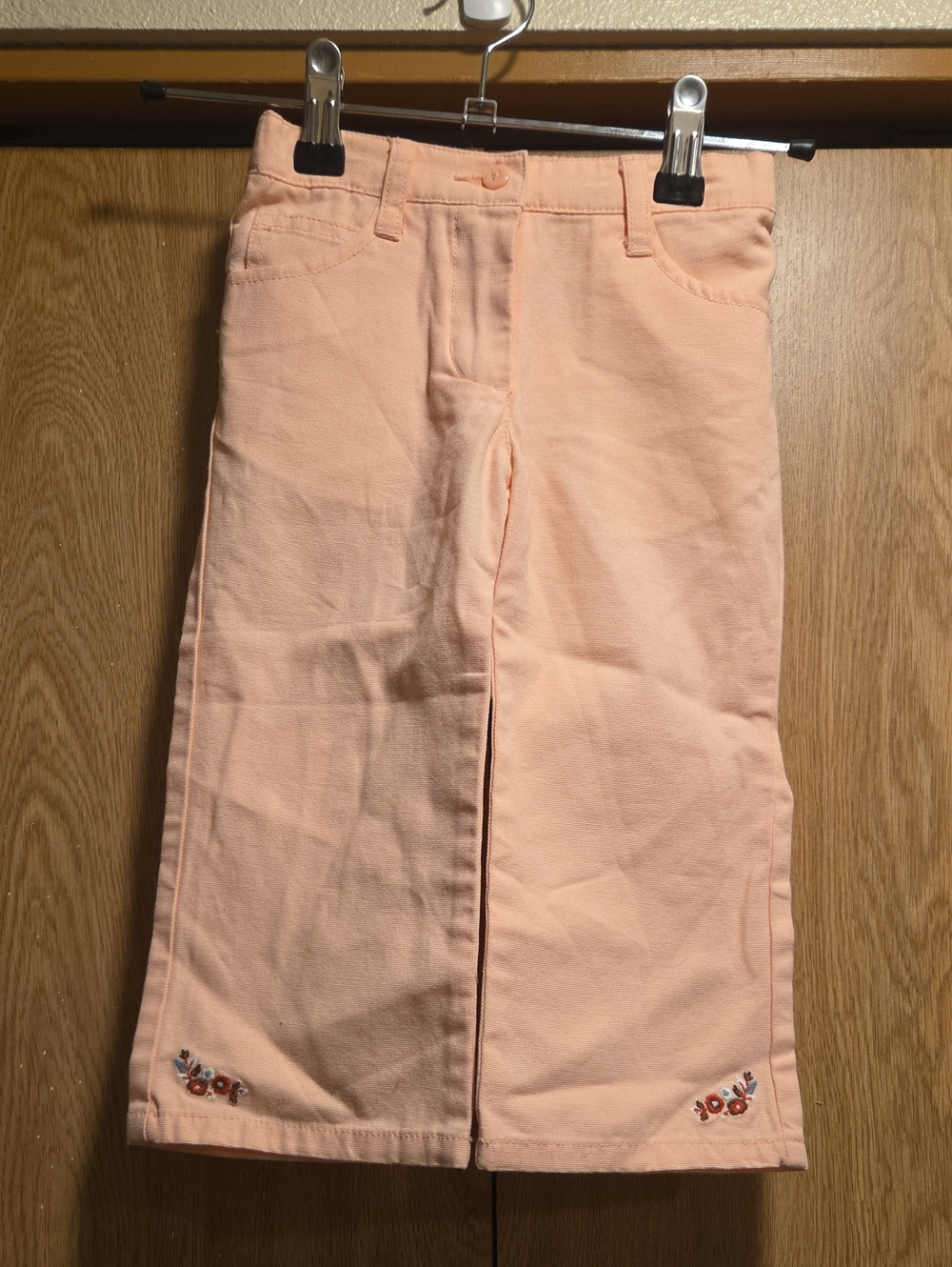 New Janie And Jack Light Pink Pants With Flower Embroidery On Hems 18-24 Months